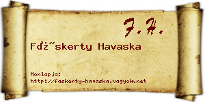 Fáskerty Havaska névjegykártya